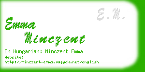 emma minczent business card